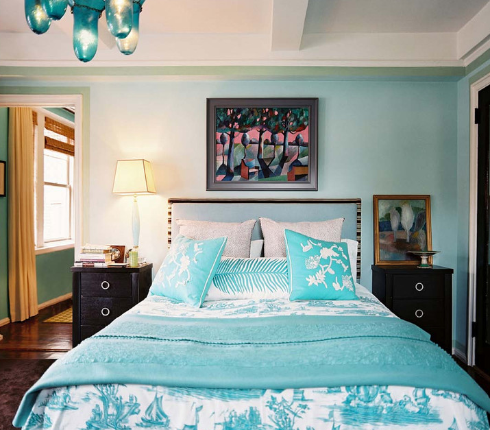 Turquoise Upholstered Headboard - Eclectic - bedroom - Benjamin ...