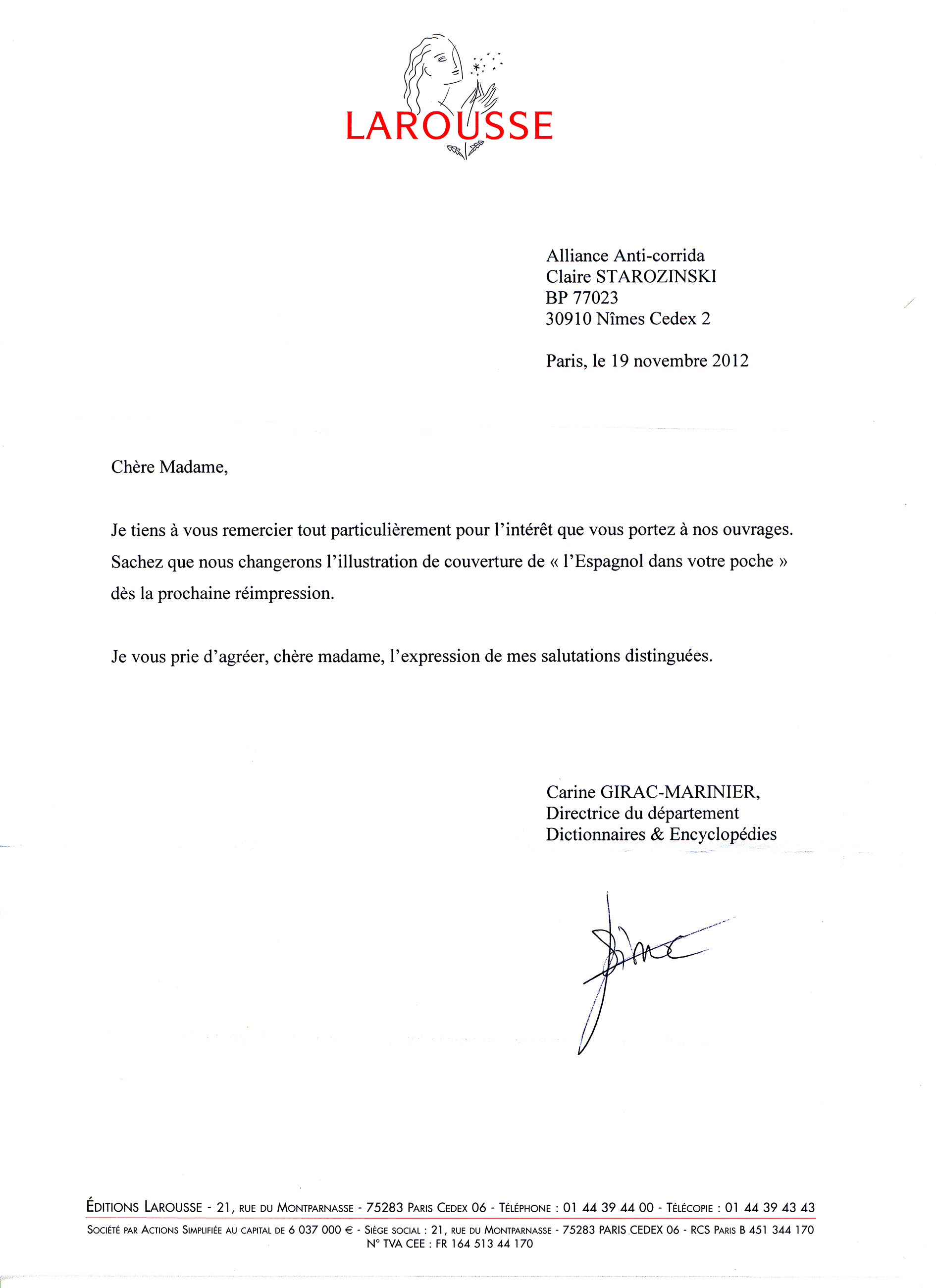 lettre commerciale espagnol