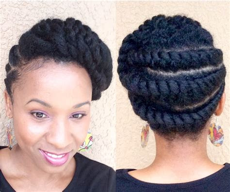 natural hair flattwist updoprotective style video