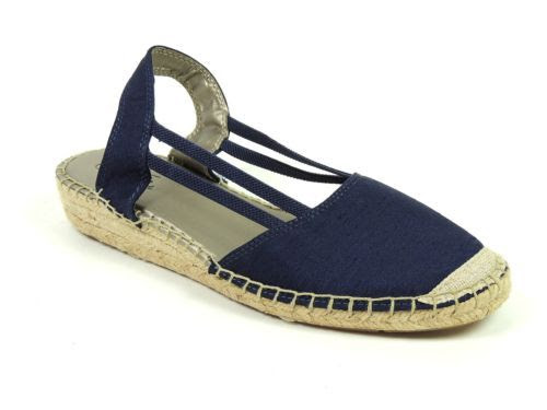 Life Stride Women's RISQUETTE Shoes Navy Silk Espadrille Wedge Sandals ...