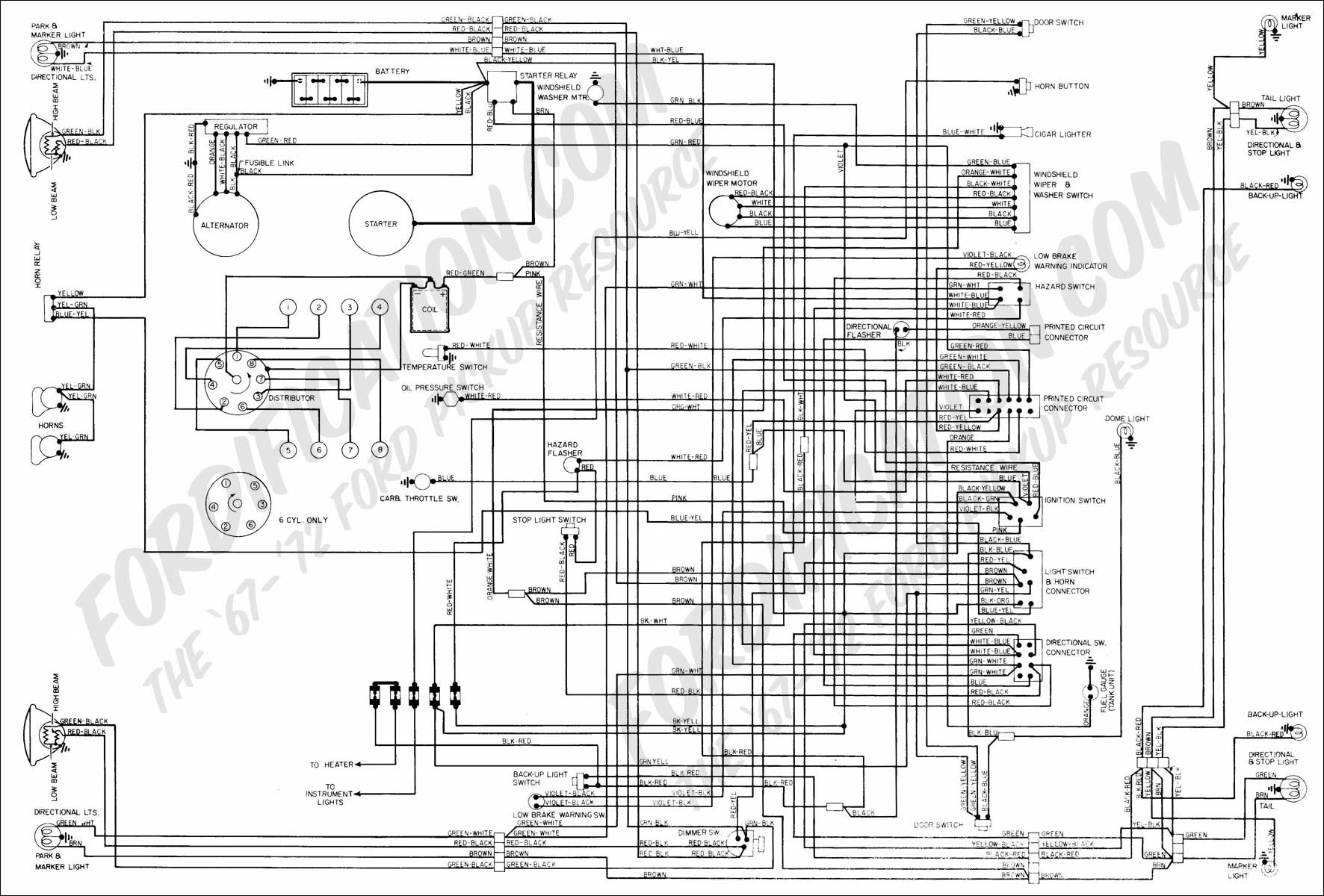 1972 Ford V8 alternator wiring diagram and voltage regulator ...