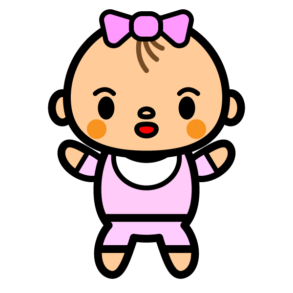 かわいい赤ちゃん 女の子 の無料イラスト 商用フリー オイデ43