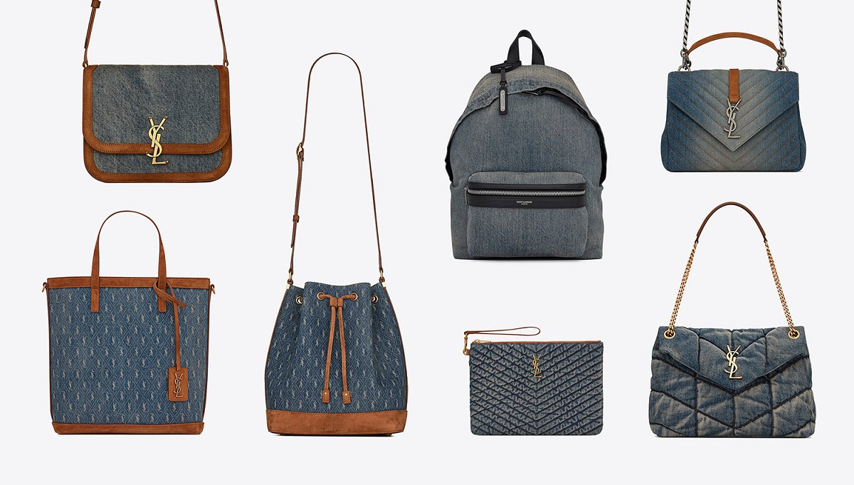 新包 Saint Laurent 上架21夏季新包 复古牛仔布 拉菲草编织 Ibag 包包