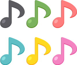 8分音符 6色の無料ベクターイラスト素材 Picaboo ピカブー 無料ベクターイラスト素材