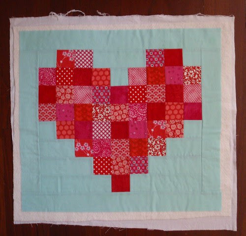 Pixelated Heart mini quilt