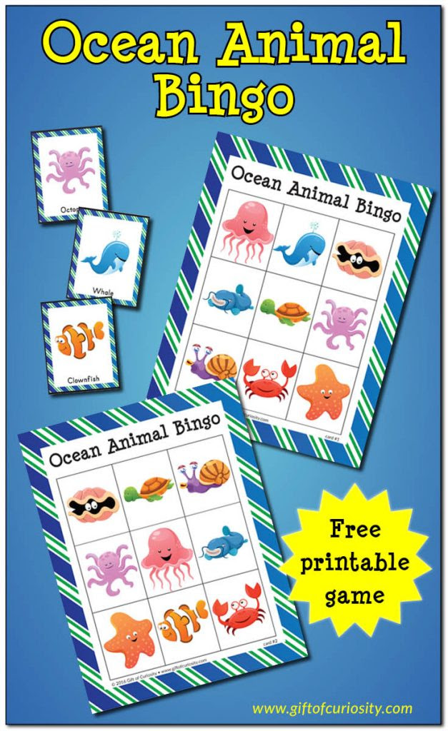 FREE Ocean Animal Bingo | Free Homeschool Deals