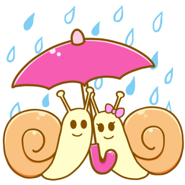 傘とかたつむりのイラスト かわいいフリー素材が無料のイラストレイン