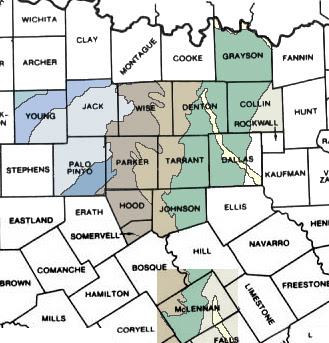 Map Of North Texas Counties North Texas Geological Maps