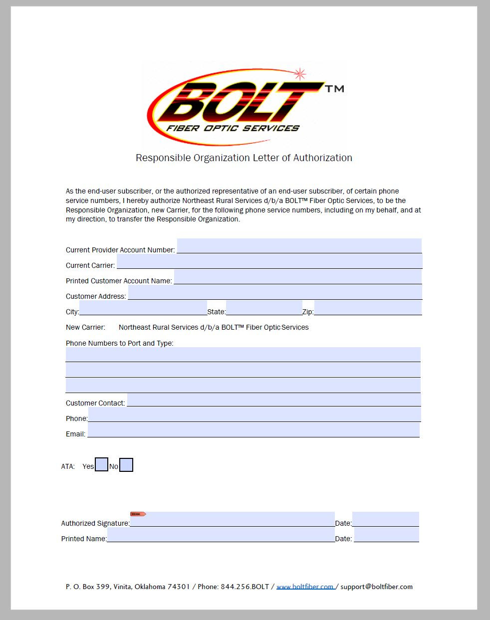 Document Center | BOLT Fiber Optic ServicesBOLT Fiber ...