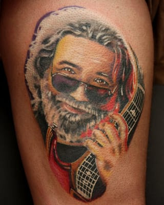 custom jerry garcia tattoo by travis litke valparaiso indiana tattoo ...