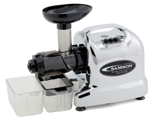 Samson Advanced 6 In 1 Juicer GB9006 - Color: Chrome + Organic Wheatgrass Kit - Samson GB-9006 Fruit & Vegetable Juice Extractor - Juices Also Juices Wheat Grass