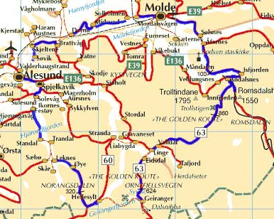 karta över trollstigen norge Trollstigen  92