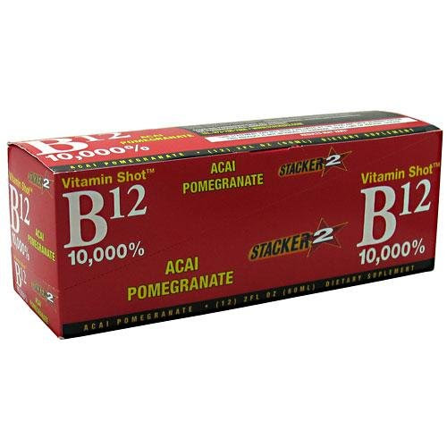 NVE Pharmaceuticals Stacker 2 Vitamin Shot B12 10000% Acai Pomergranate 12 x 2 Oz On Sale