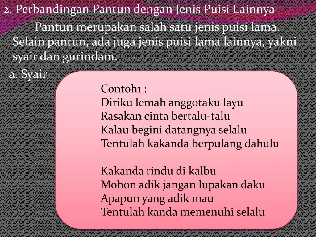 PPT - Struktur dan kaidah pantun PowerPoint Presentation 