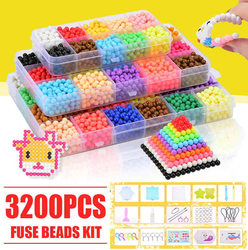 24 Grids Fuse Beads Magic Sticky Balls Bead Art Crafts Toys