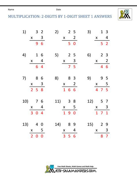  multiplication practice worksheets grade 3