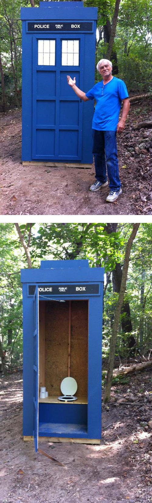My dad built an outhouse. We dubbed it the Turdis
