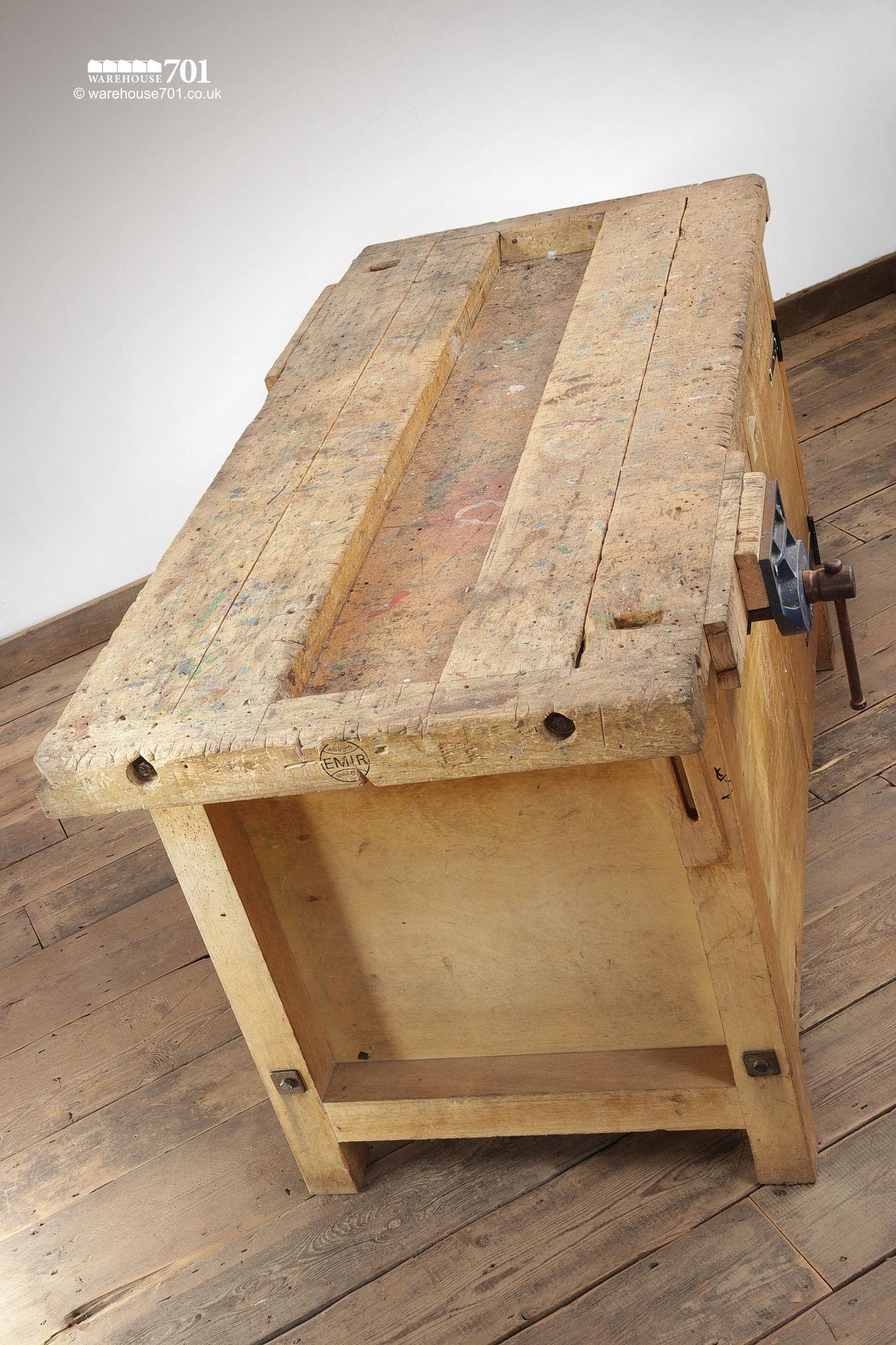 various vintage woodworking school / carpenters work benches