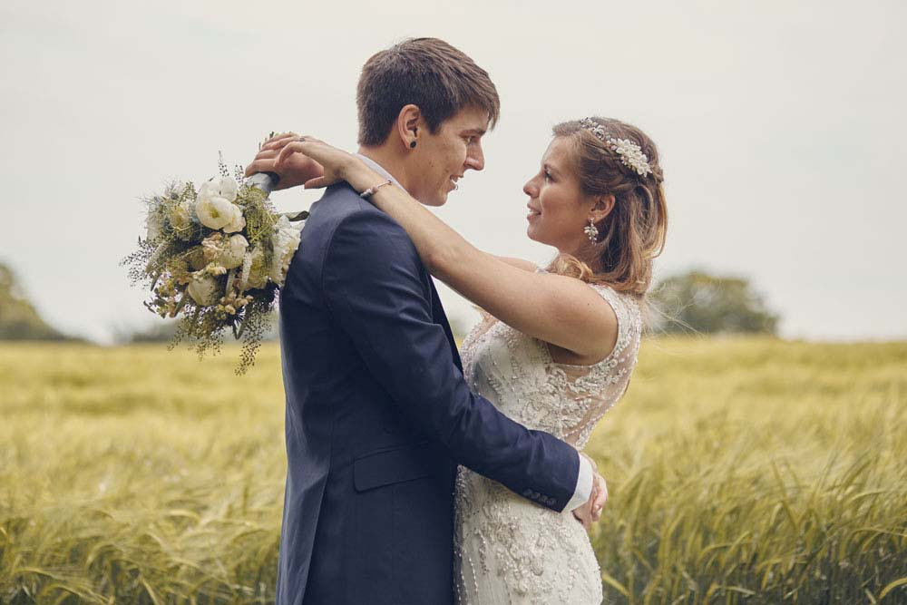 bride and groom embrace Needham Market - www.helloromance.co.uk