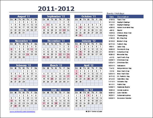 Online Yearly Calendar Any