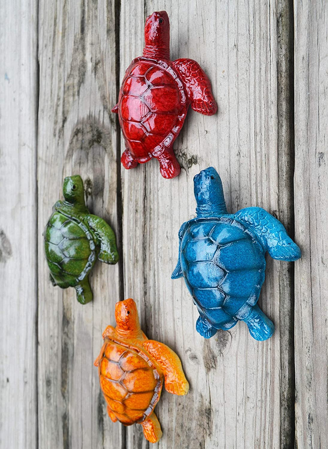 Cute Sea Turtles Wall Decor Set of 4 Indoor Outdoor Resin ...