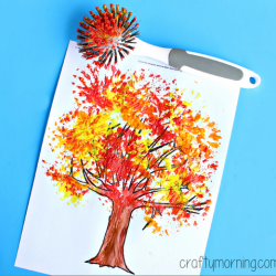 fall-tree-craft-using-a-dish-brush1