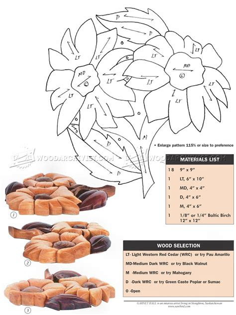 flowers intarsia patterns woodarchivist