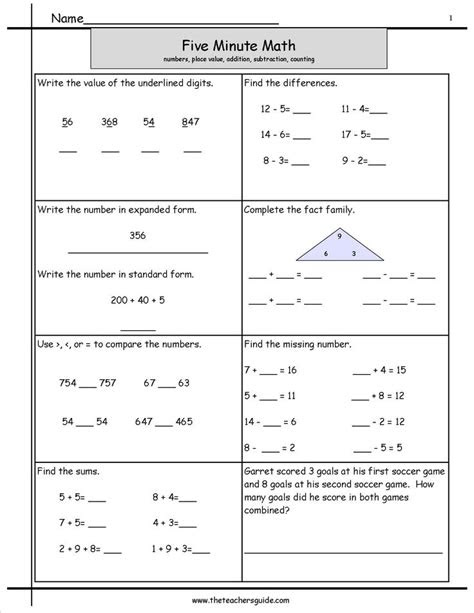  free math printouts from the teachers guide 3rd grade math