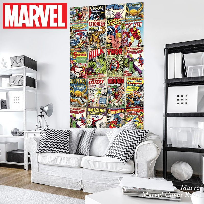 Marvel のりなし インポート壁紙 輸入壁紙 Marvel クロス 店舗 不織布 割引クーポンあり スーパーセール 即納可 壁紙 マーベル おしゃれ 内装 撮影 ドイツ製 Marvel Marvel Cover Retro Vd 006 壁紙 ウォールデコ 壁際貴族 ドイツ製のおしゃれな 輸入壁紙 日本
