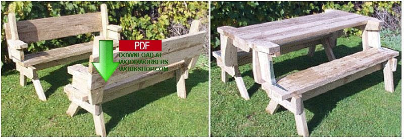 24-002 - Folding Picnic Table and Bench Seat combination 