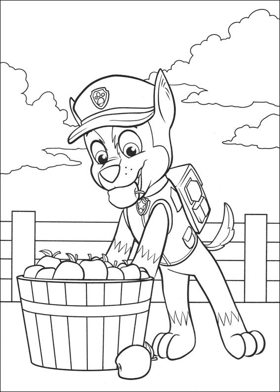Chase Paw Patrol coloring pages to download and print for free