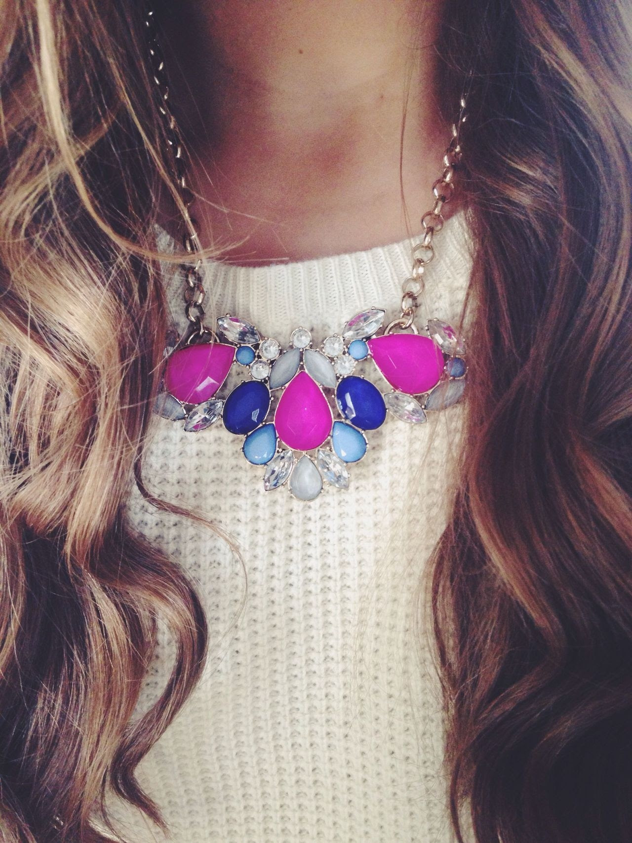 Pink And Blue Stone Necklace Pictures, Photos, and Images 