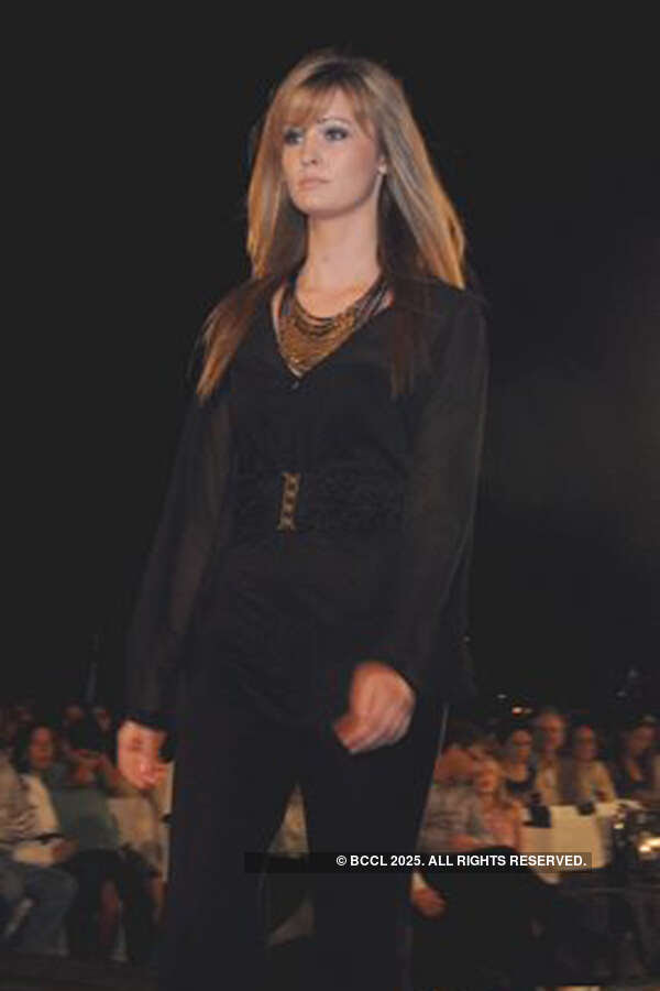 A student from the embassy school walking the ramp during a charity fashion show, held at Australian High Commission, New Delhi.