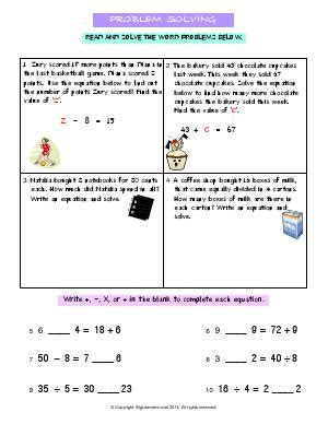  mixed operations third grade math worksheets biglearners
