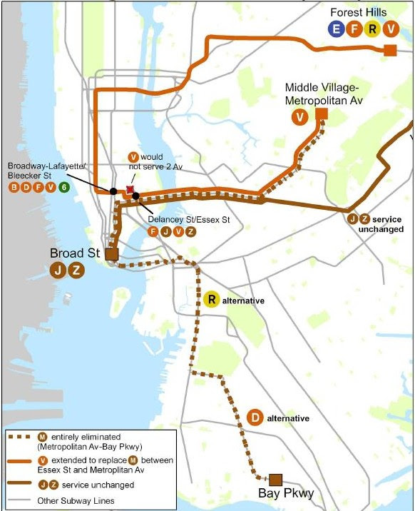This Is A Brooklyn Bound V Train Can you name the train stops for the m train in new york city?