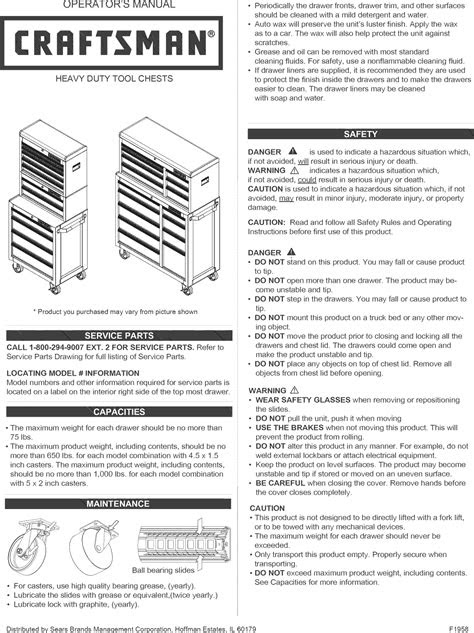 PDF Craftsman Tools Instruction Manuals