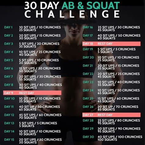 day ab squat challenge fitness training workout