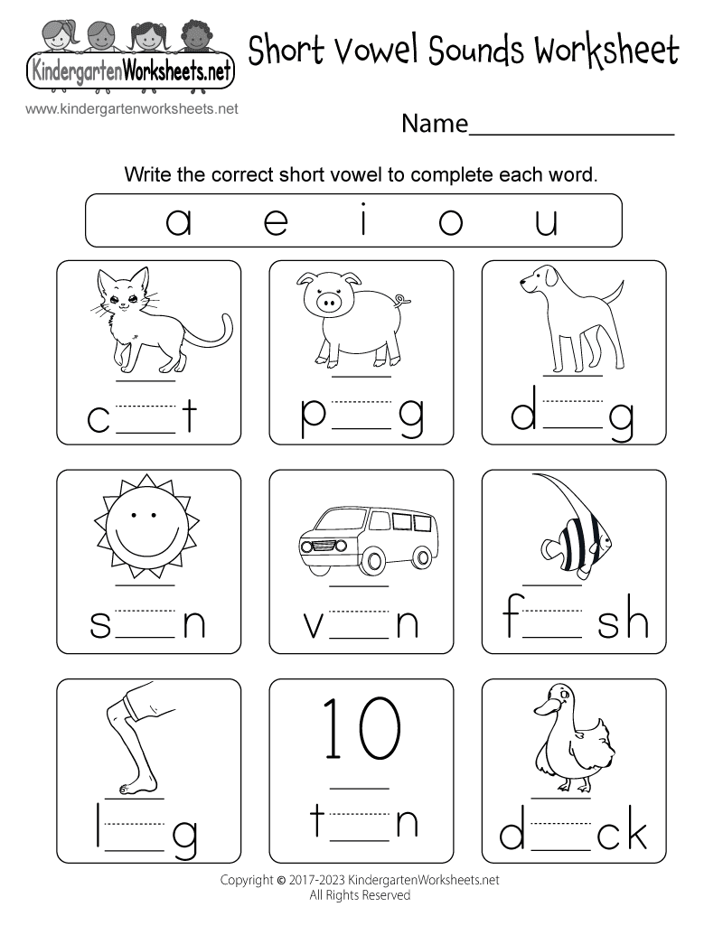 free printable phonics worksheets for kindergarten