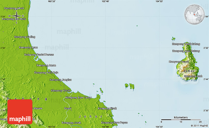 Physical Map of Kampong Peta