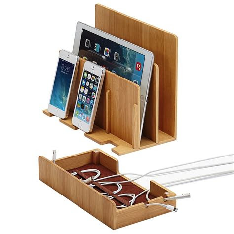 A universal serial bus (usb) connector is an essential piece of equipment for pairing tech devices with one another. 100% Bamboo Wood Multi-device Charging Station Phone Stand