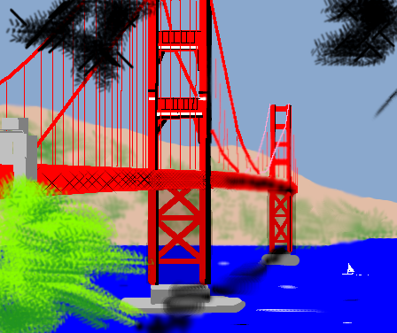 golden gate bridge. Tuxpaint-golden-gate-ridge-sf