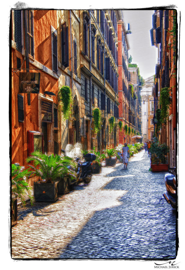 photograph of a street in Rome in HDR photography by top New York Photographer Michael Jurick