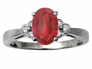 Genuine Ruby Ruby and Diamond Ring