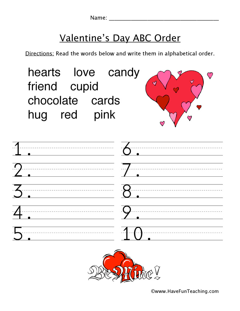 Alphabetical Order Worksheets - Page 2 of 6 - Have Fun Teaching