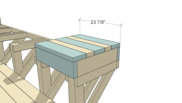How to Build Space-Saving Deck Benches and Tables (that don't take up any square footage of your deck) | Free building plan and video tutorial at Remodelaholic.com