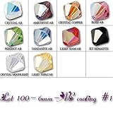 Wholesale lot 100 bicone 6MM 5301 Swarovski Crystal Beads 10 colors with AB special coating.