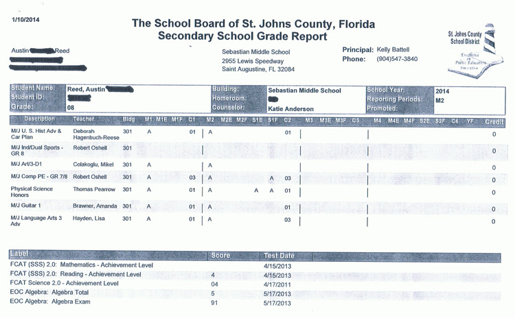 Austin Reed acheives a perfect report card for the second ...