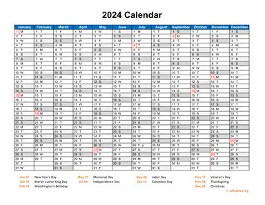  2024 calendar horizontal one page wikidatesorg