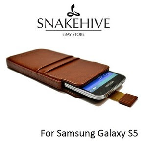 SNAKEHIVE® Genuine Real Leather Pouch Case Cover for Samsung Galaxy 