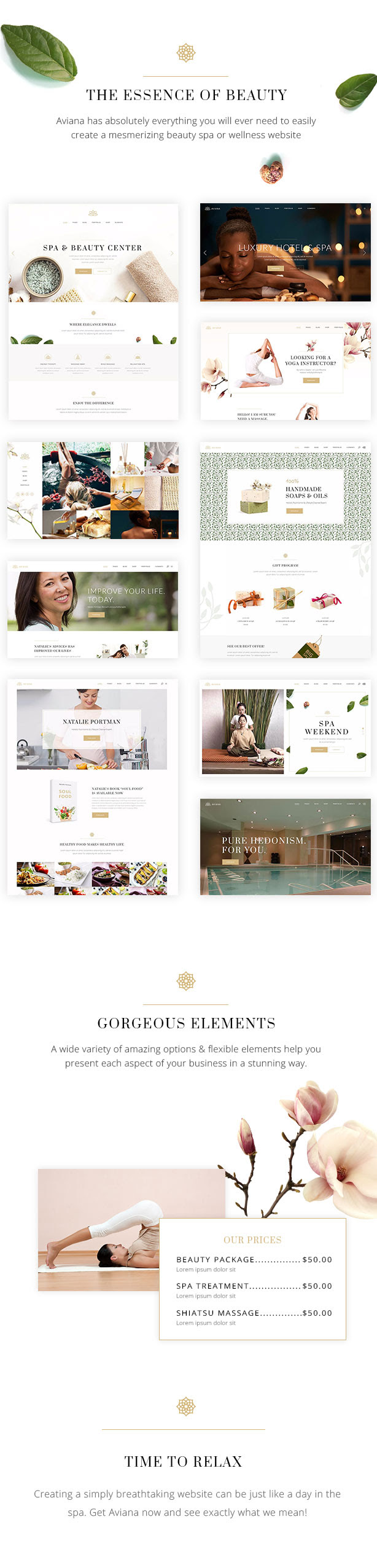 WordPress theme Aviana - An Elegant Lifestyle and Wellness Theme (Health & Beauty)